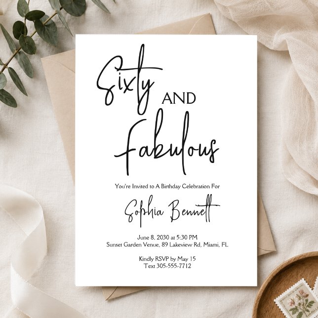 Invitación Sesenta y Fabuloso Script Cumpleaños 60 (Subido por el creador)