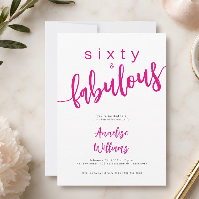 Invitación Sesenta y Fabuloso Script Cumpleaños 60 Cumpleaños (Subido por el creador)
