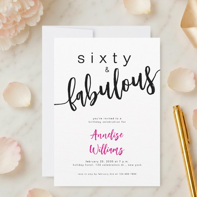 Invitación Sesenta y Fabuloso Script Cumpleaños 60 Cumpleaños (Subido por el creador)