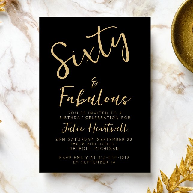 Invitación Sesenta y Fabuloso Script Cumpleaños 60 Fiesta de  (Subido por el creador)