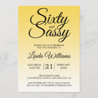 Sesenta y Sassy Limón Amarillo Ombre 60 Cumpleaños