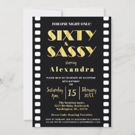 Invitación Sesenta y suaves Oro Negro rugiendo veinte años 60