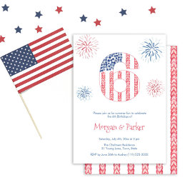 Invitación Sesión de cumpleaños de los Gemelos Blancos Rojos