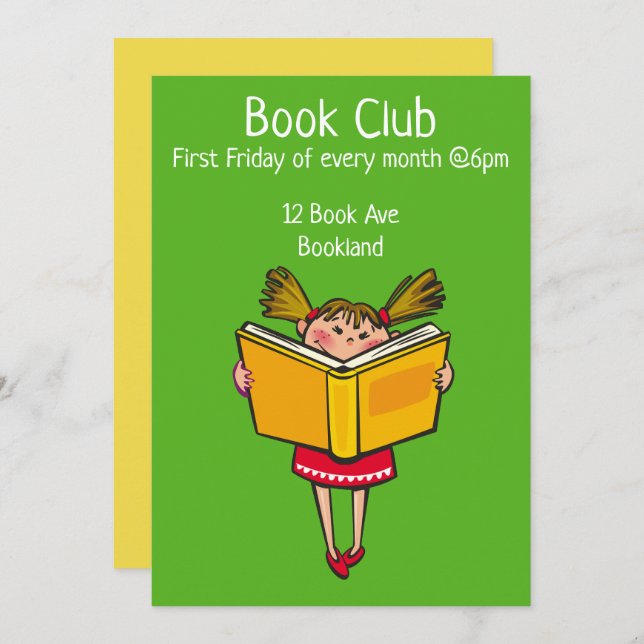 Invitación Sesión del libro del grupo Bookclub (Anverso / Reverso)