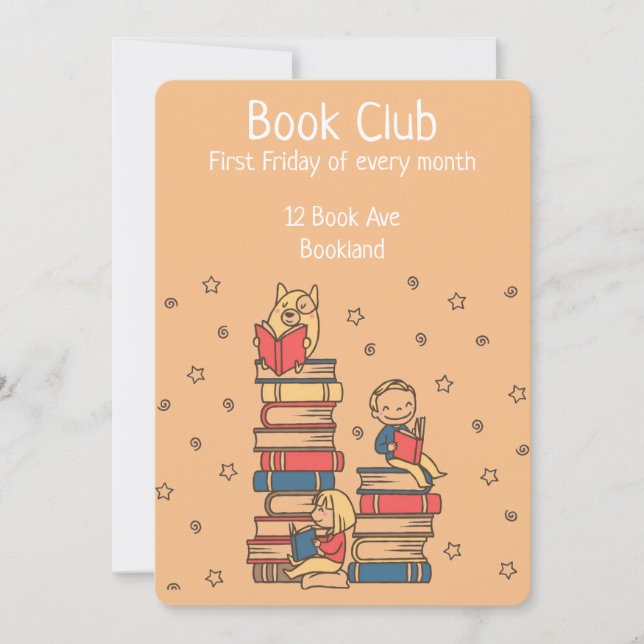 Invitación Sesión del libro del grupo Bookclub (Anverso)