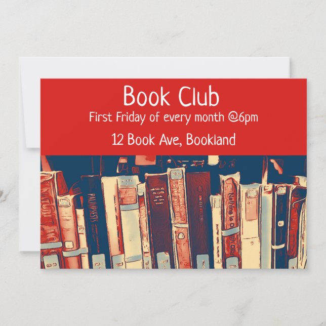 Invitación Sesión del libro del grupo del Bookclub (Anverso)