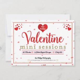 Invitación Sesiones en miniatura de San Valentín Fotografía M