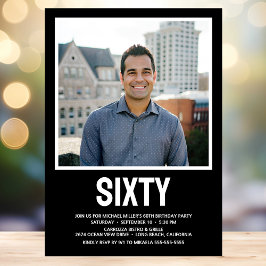 Invitación SESTAD Moderna Foto 60 cumpleaños
