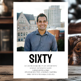 Invitación SESTAD Moderna Foto 60 cumpleaños