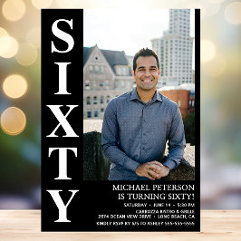 Invitación SESTAD Moderna Foto 60 cumpleaños