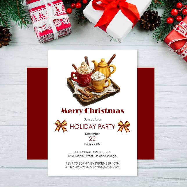Invitación set de té festivo y Navidades de choco caliente (Subido por el creador)
