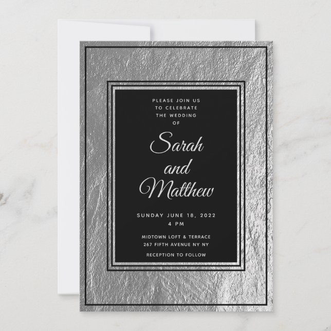Invitación Set In Silver Stone Wedting Suite (Anverso)