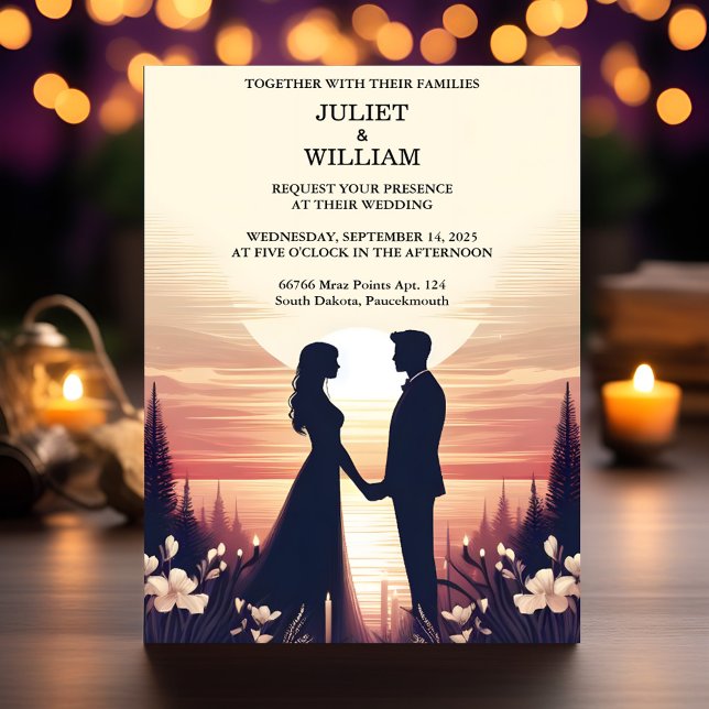 Invitación Set Night Sunset Stars Moon Cloud Twilight Boda (Subido por el creador)