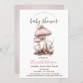 Invitación Setas Snack Rayos Rosa Baby Shower