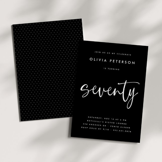 Invitación Setenta blancos modernos en la fiesta de cumpleaño (Subido por el creador)