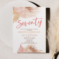 Setenta Boho Pink Floral 70 cumpleaños