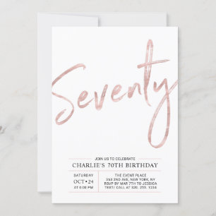 Invitación Setenta   Fiesta de cumpleaños moderna de 70 años 
