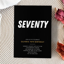 Setenta | Simple Black & Gold 70th Cumpleaños Part