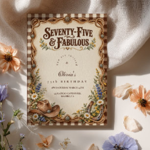 Invitación Setenta y Cinco y Fabulosa Vaquera del Oeste