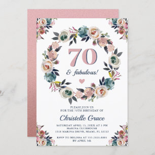 Invitación Setenta y fabulosa fiesta de cumpleaños 70 de la d