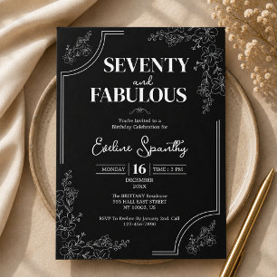 Invitación Setenta y Fabuloso Floral Cumpleaños 70