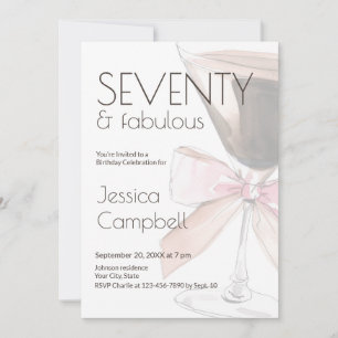 Invitación Setenta y Fabuloso Martini Moderno Cumpleaños 70