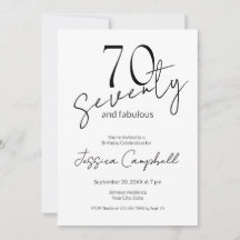 Setenta y Fabuloso Script Negro Cumpleaños 70