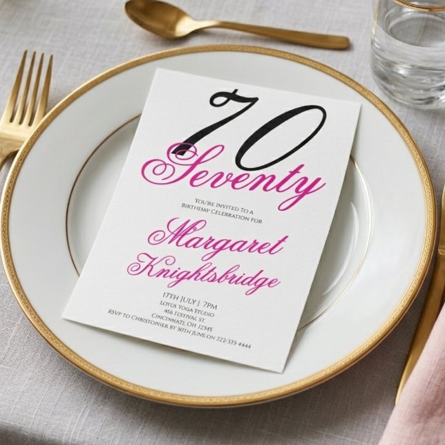 Invitación Setenta y Fabuloso Script Rosa Cumpleaños 70 (Subido por el creador)