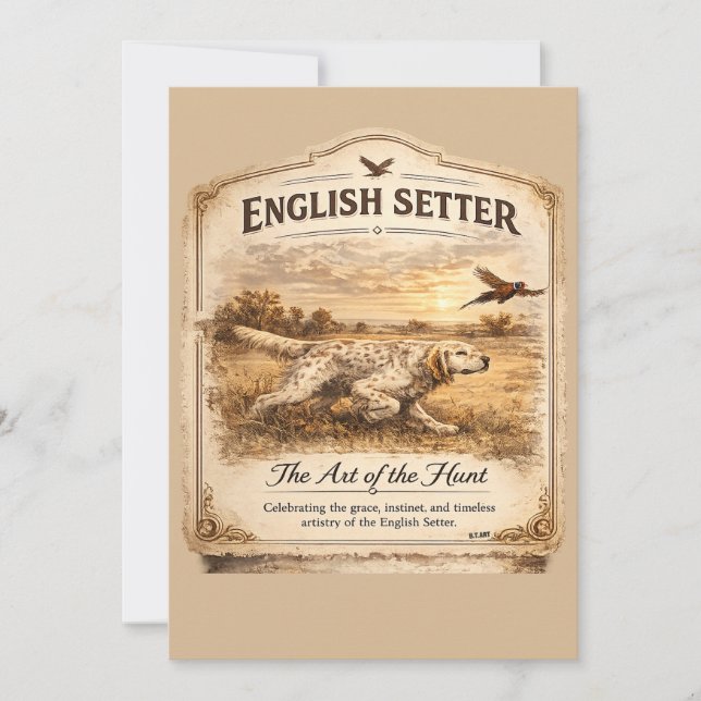 Invitación SETTER INGLÉS, El Arte de la Caza (Anverso)