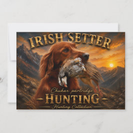 Invitación Setter Irlandés con Perdiz Chucar ,Arte