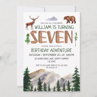 Invitación Seven Explorer Boy Birthday 