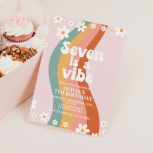 Invitación Seven is a Vibe divertido cumpleaños 7 con margari