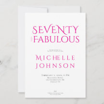 Seventy and Fabulous Minimal 70th Birthday Party