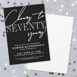 Invitación Seventy Black 70th Birthday Party