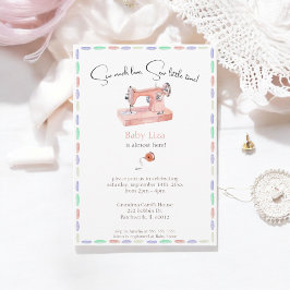 Invitación Sew Many Love Pastel Watercolor Stitch Baby Shower
