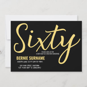 Invitación Sexagésimo cumpleaños 60 simple fiesta de cumpleañ