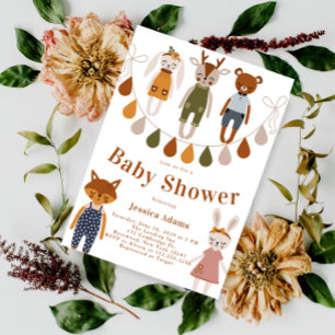 Invitación Sexo animal Boho Woodland Baby Shower Neutral