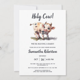 Invitación Sexo animal de la granja de vacas sagradas Baby Sh