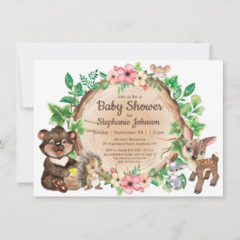 Invitación Sexo animal rústico de Woodland Baby Shower Neutra