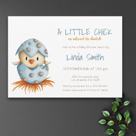 Invitación Sexo azul simple Sexo Neutral Bird Bird Baby Showe