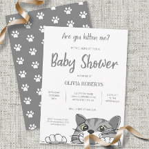 Sexo de Baby Shower de gato kitano y lindo neutro