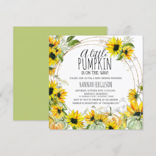 Invitación Sexo de calabaza de girasol Baby Shower neutral