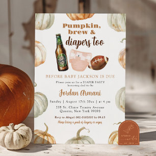 Invitación Sexo de calabaza naranja Ruptura y pañales neutros