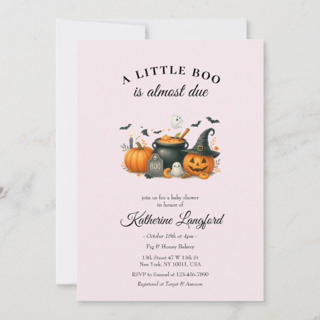 Invitación Sexo de calabaza suave Baby Shower de Halloween ne (Anverso)