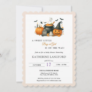 Invitación Sexo de calabaza suave Baby Shower de Halloween ne