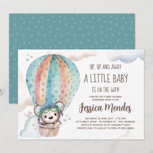 Invitación Sexo de color de agua Neutral Teddy Bear Baby Show