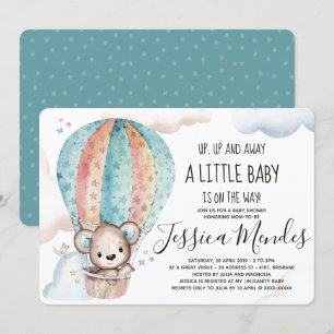 Invitación Sexo de color de agua Neutral Teddy Bear Baby Show