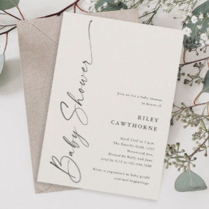 Invitación Sexo de escritura moderna Sexo Neutral Boho Baby S