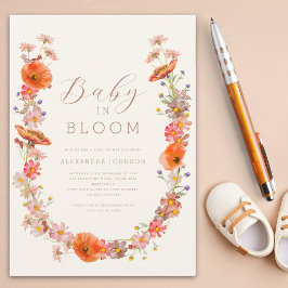 Invitación Sexo de flores silvestres Baby Shower neutral