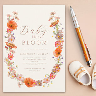 Invitación Sexo de flores silvestres Baby Shower neutral